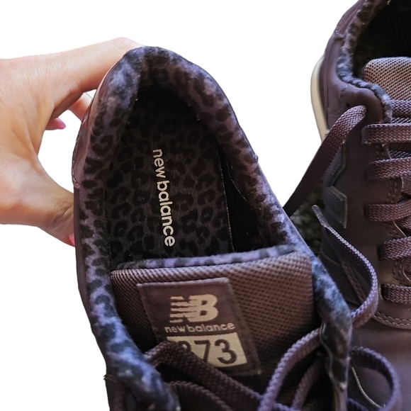 New Balance 373 purple sneakers sz 10 leopard print detail SH3 - Picture 5 of 7